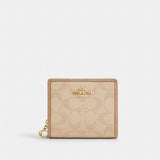 Coach Snap Wallet With Signature Canvas Gold Dark Natural Multi