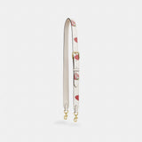 Coach Reversible Strap With Strawberry Print Gold Chalk Multi