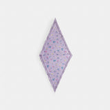 Coach Tossed Floral Print Silk Diamond Scarf Violet Mist