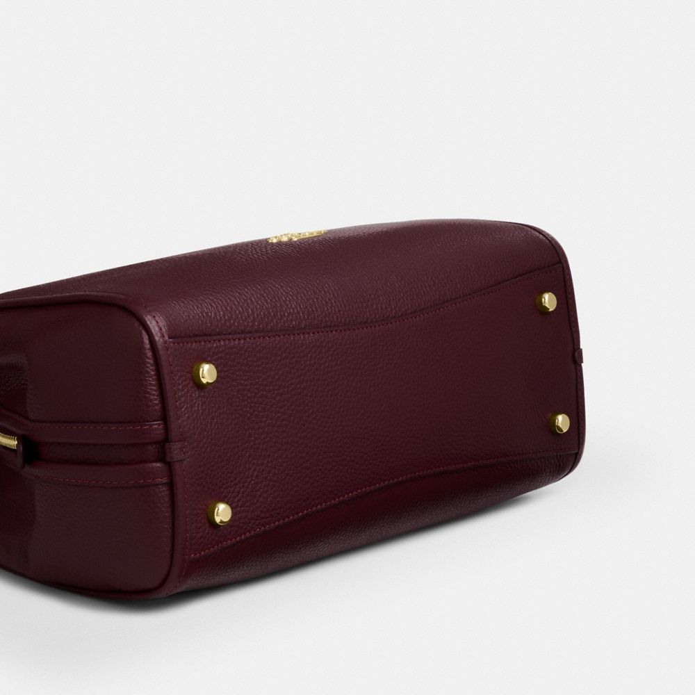Coach Erin Shoulder Bag Gold Dark Wine