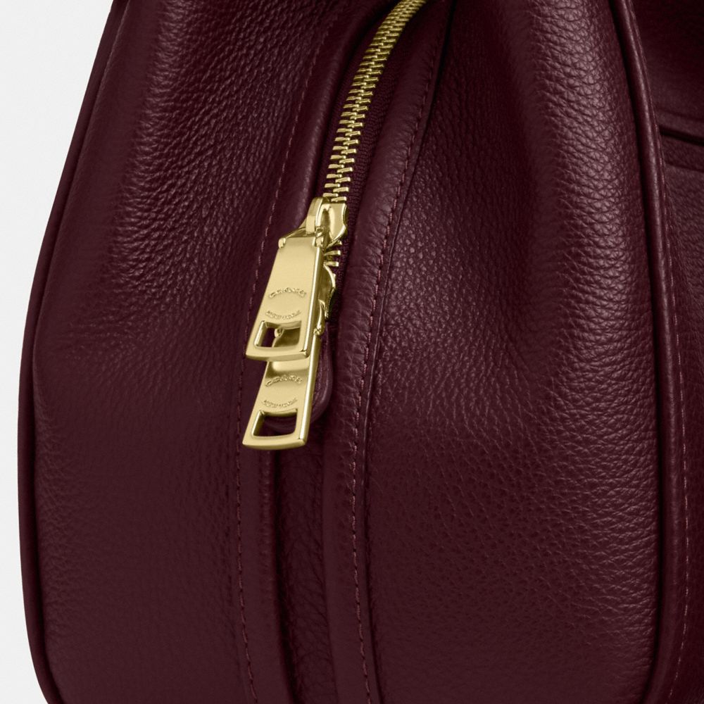 Coach Erin Shoulder Bag Gold Dark Wine