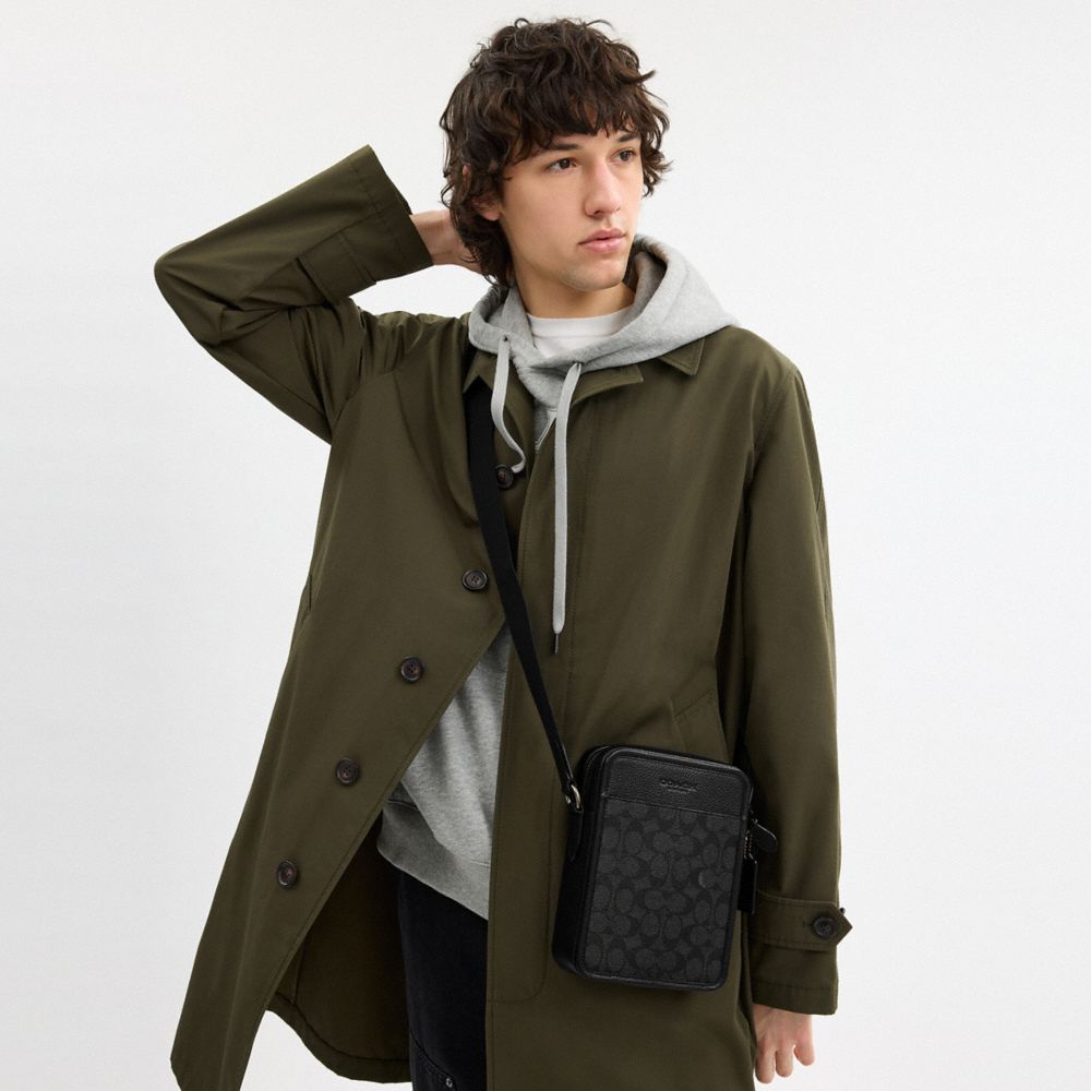 Coach Sullivan Crossbody Bag In Signature Canvas Gunmetal Charcoal Black