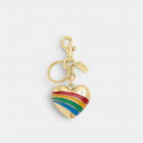 Coach Heart Bag Charm Gold Multi