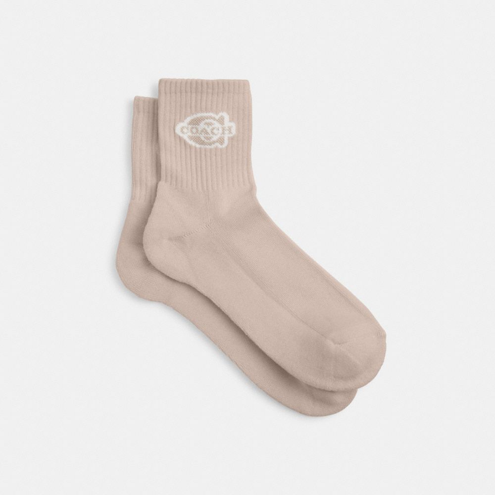 Coach Soho Quarter Crew Socks Grey Birch