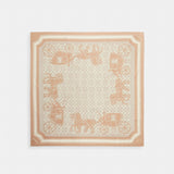Coach Signature Horse And Carriage Print Silk Square Scarf Taupe