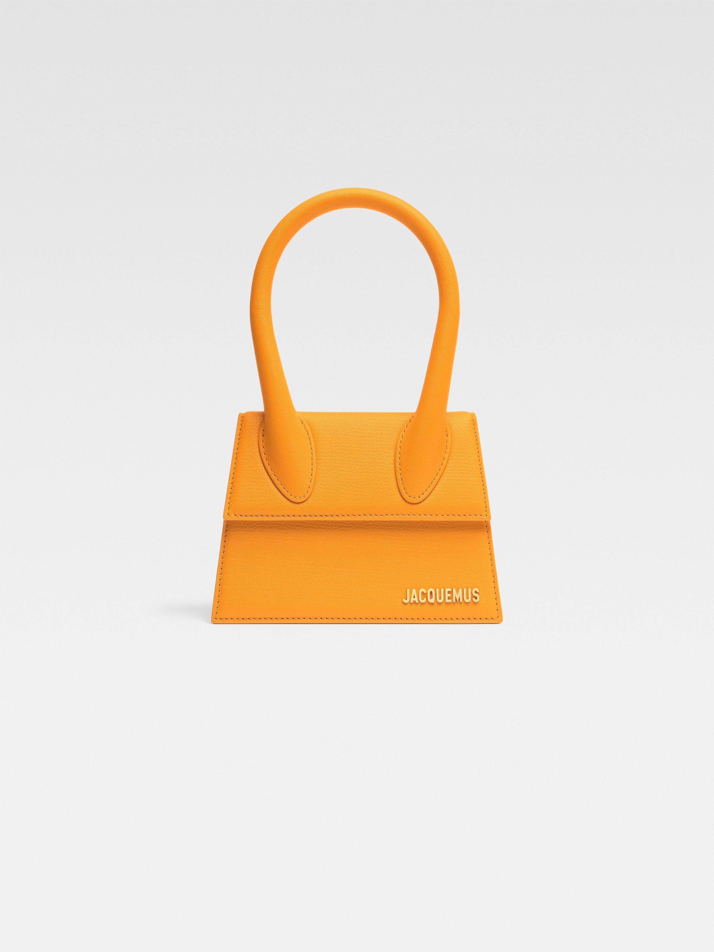 Jacquemus The Medium Chiquito Soft Grained Leather Structured Bag Dark Orange
