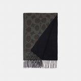 Coach Reversible Signature Cashmere Muffler Black Black