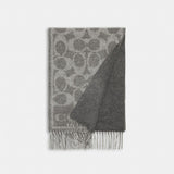 Coach Reversible Signature Cashmere Muffler Dove Grey