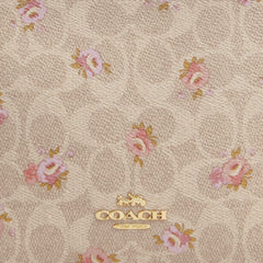 Coach Slim Crossbody Bag In Signature Canvas With Floral Print Gold Sand Multi