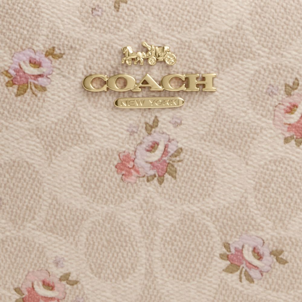 Coach Mini Jamie Camera Bag In Signature Canvas With Floral Print Gold Sand Multi