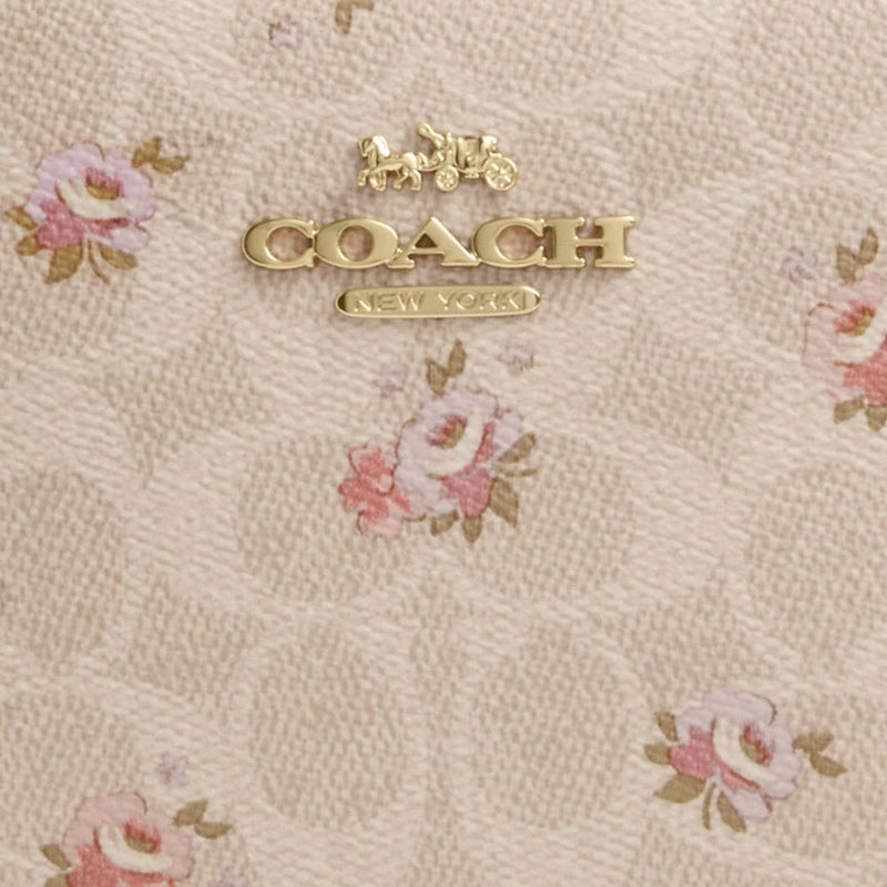Coach Mini Jamie Camera Bag In Signature Canvas With Floral Print Gold Sand Multi