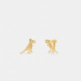 Coach Skeletal Rexy Clip On Stud Earrings Gold