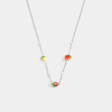 Coach Fruit Charm Necklace Silver Multi