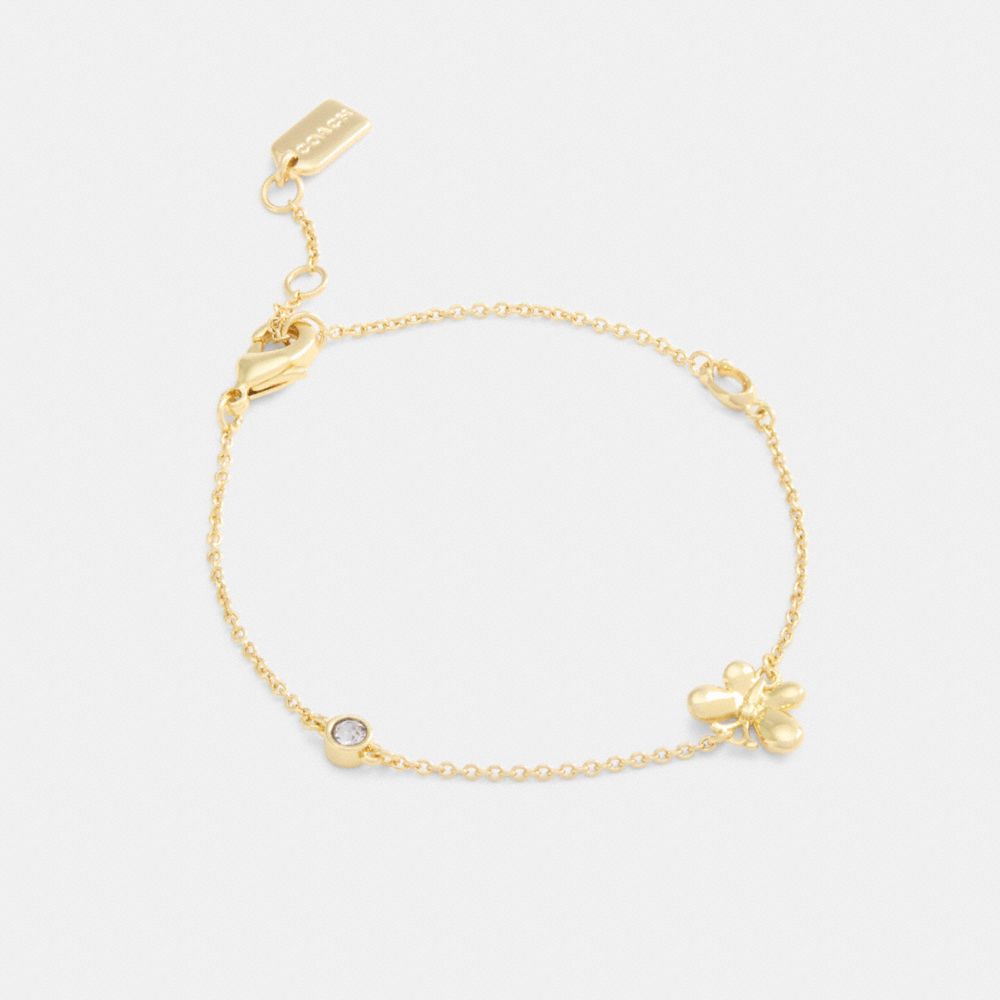 Coach Butterfly Stone Linear Bracelet Gold