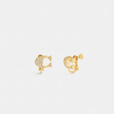 Coach Signature Clip On Earrings Gold