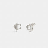 Coach Sculpted C Clip On Earrings Silver
