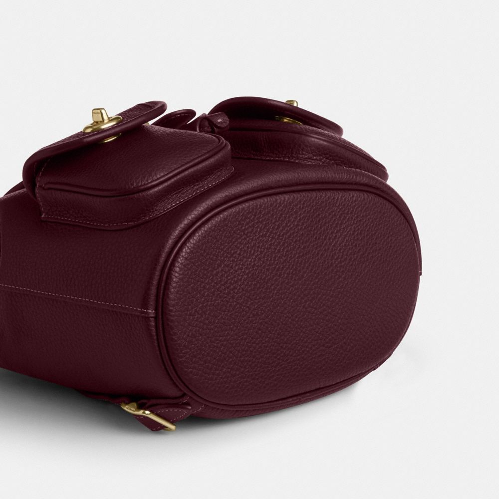 Coach Hadley Backpack Gold Dark Wine