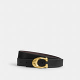 Coach C Hardware Reversible Belt, 25 Mm Brass Black Oxblood