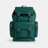 Coach Sprint Backpack In Colorblock Signature Canvas Silver Sea Green