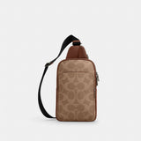 Coach Ethan Pack In Signature Canvas Gunmetal Tan Vintage Brown