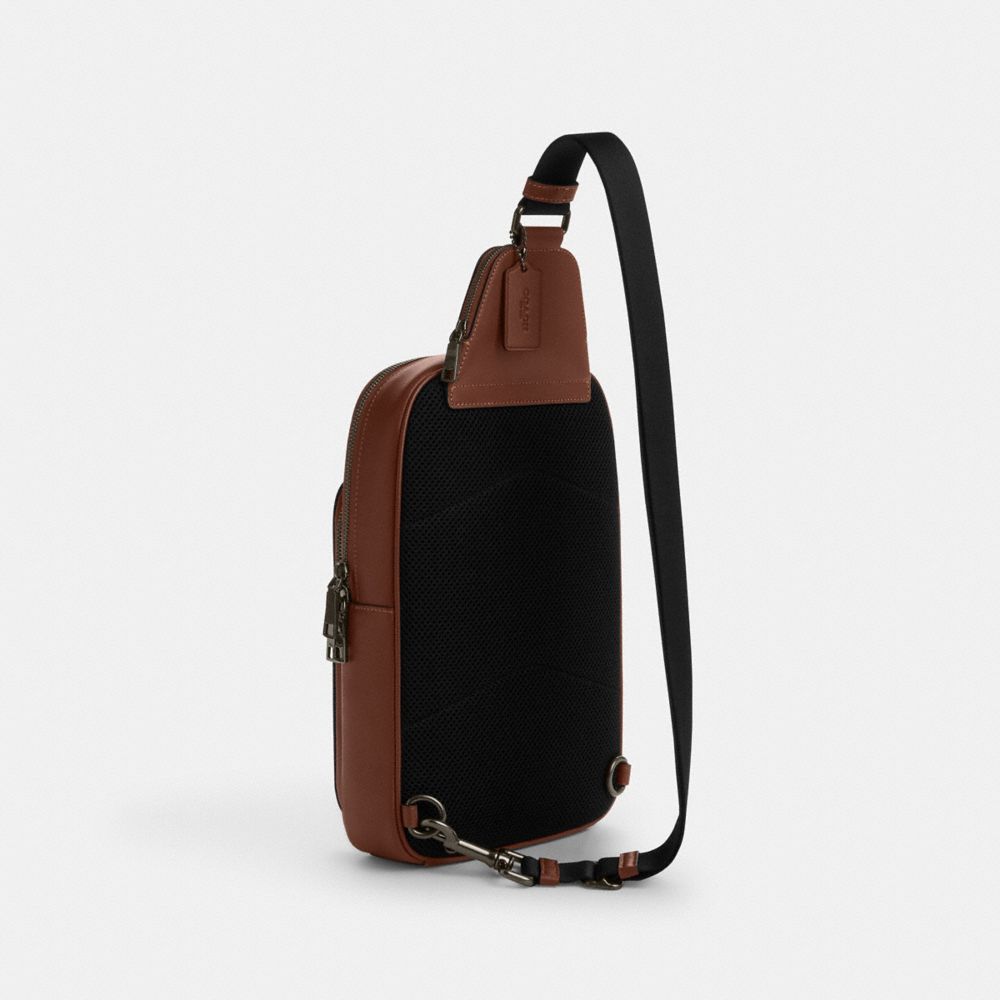 Coach Ethan Pack In Signature Canvas Gunmetal Tan Vintage Brown