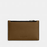 Coach Zip Card Case Gunmetal Green