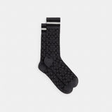Coach Signature Calf Socks Charcoal