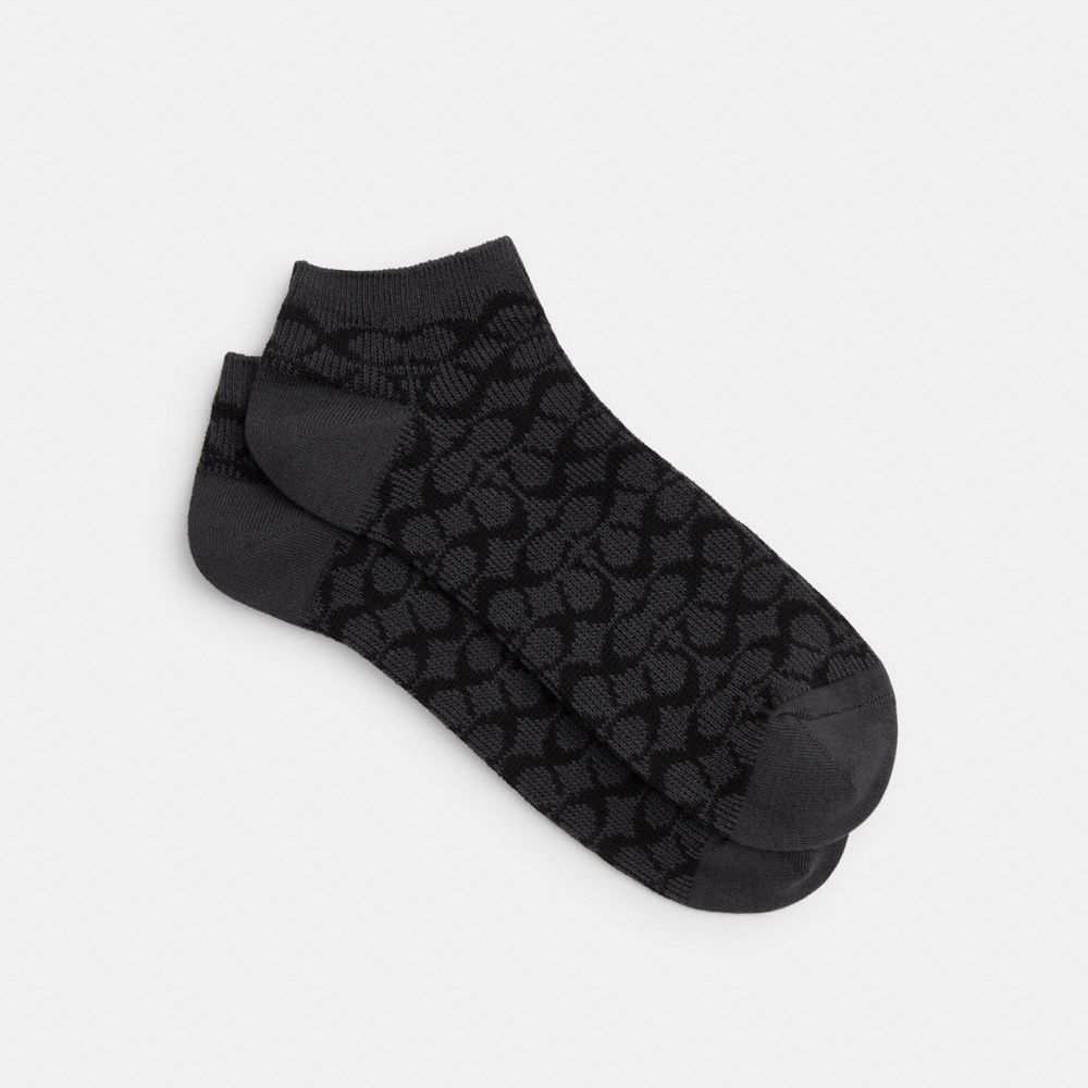 Coach Signature Ankle Socks Charcoal