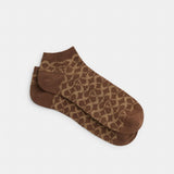 Coach Signature Ankle Socks Tan