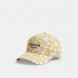 Coach Floral Print Baseball Hat Lime