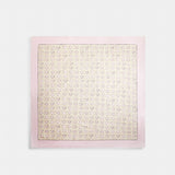 Coach Signature Doodle Heart Print Silk Square Scarf Sand Pink
