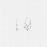 Coach Coach Charm Hoop Earrings Silver