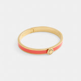 Coach Coach Rivet Enamel Hinged Bangle Gold Red