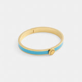 Coach Coach Rivet Enamel Hinged Bangle Gold Blue