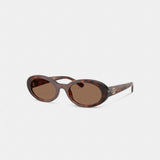 Coach Narrow Oval Sunglasses Dark Tortoise