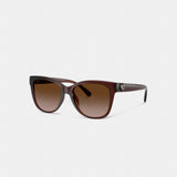 Coach Signature Heart Oversized Square Sunglasses Milky Brown