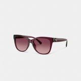 Coach Signature Heart Oversized Square Sunglasses Wine