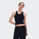 On All-Day Ribbed Tank Black