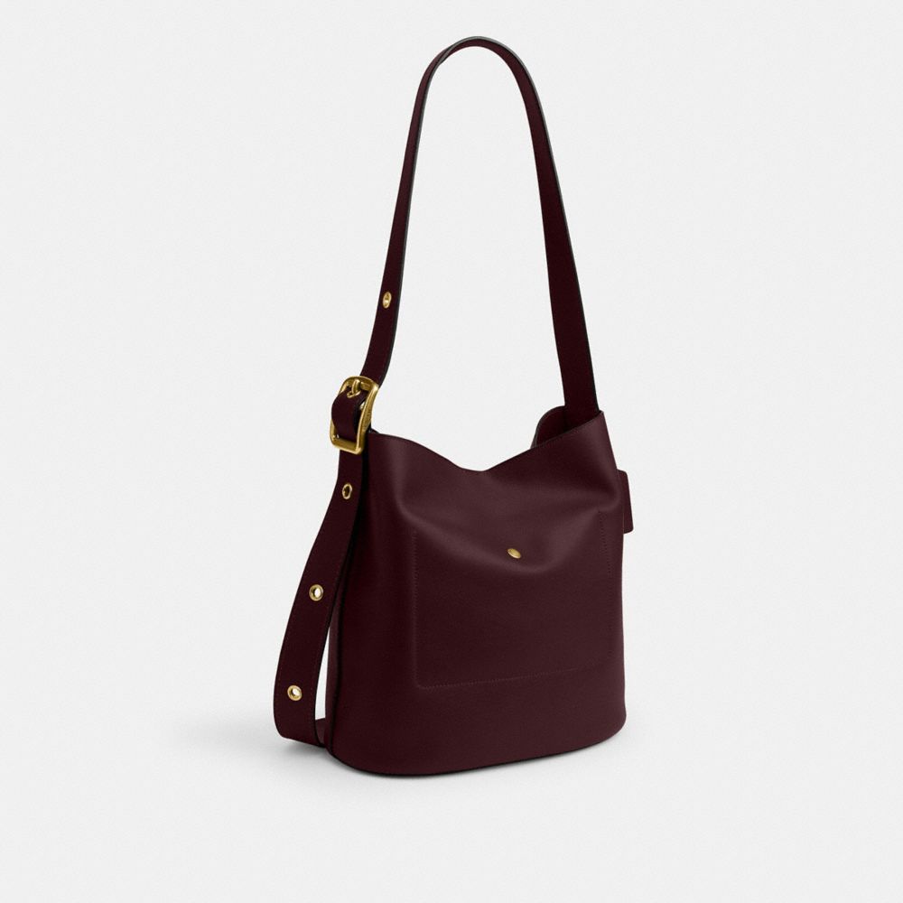 Coach Bleecker Bucket Bag Brass Merlot