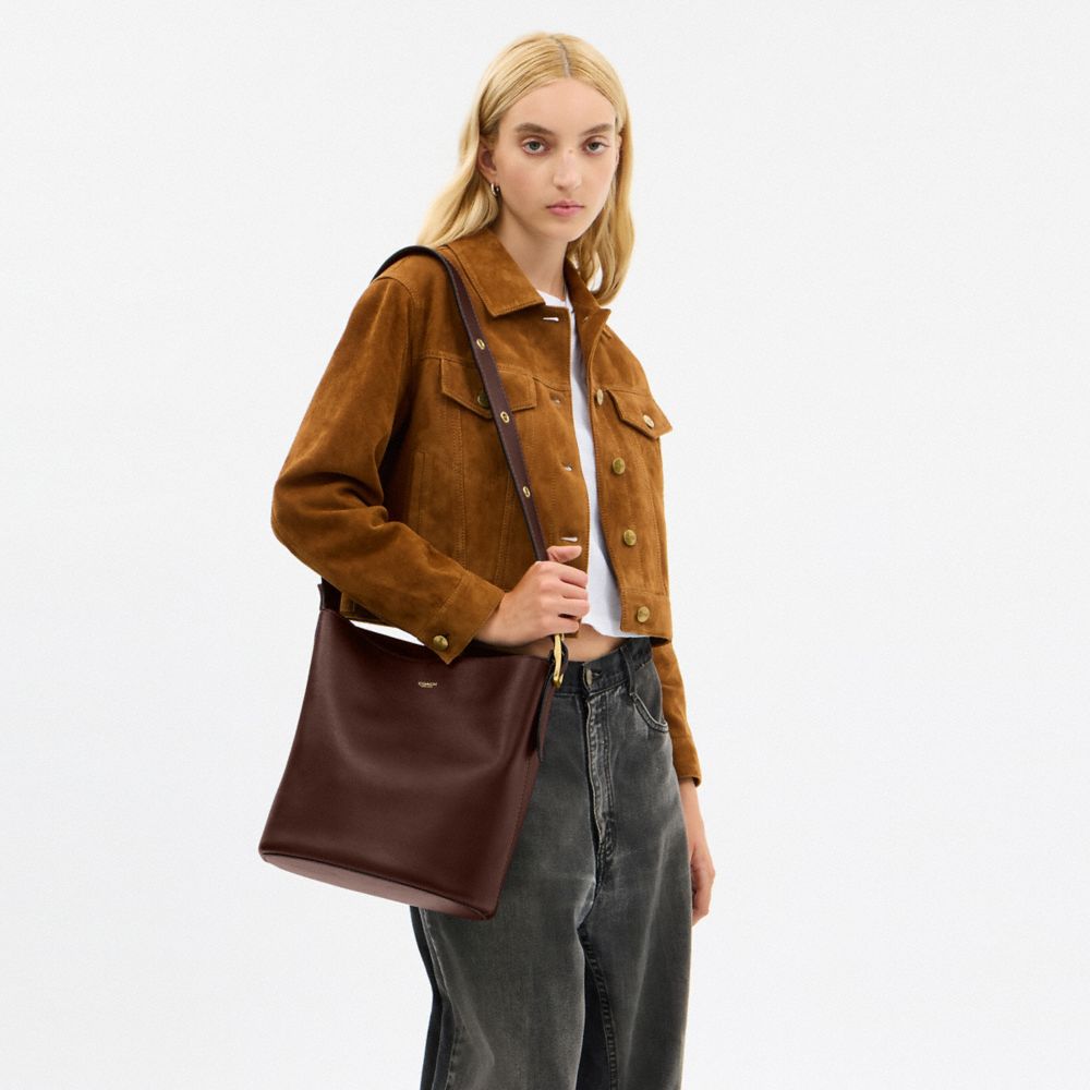 Coach Bleecker Bucket Bag Brass Maple