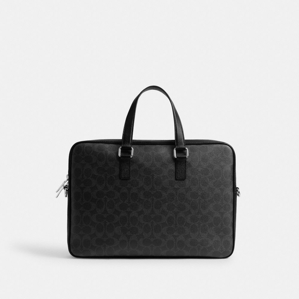 Coach Caden Brief Bag In Signature Canvas Black Signature