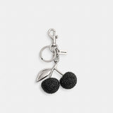 Coach Crystal Cherry Bag Charm Silver Black