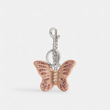 Coach Butterfly Bag Charm Silver Cream