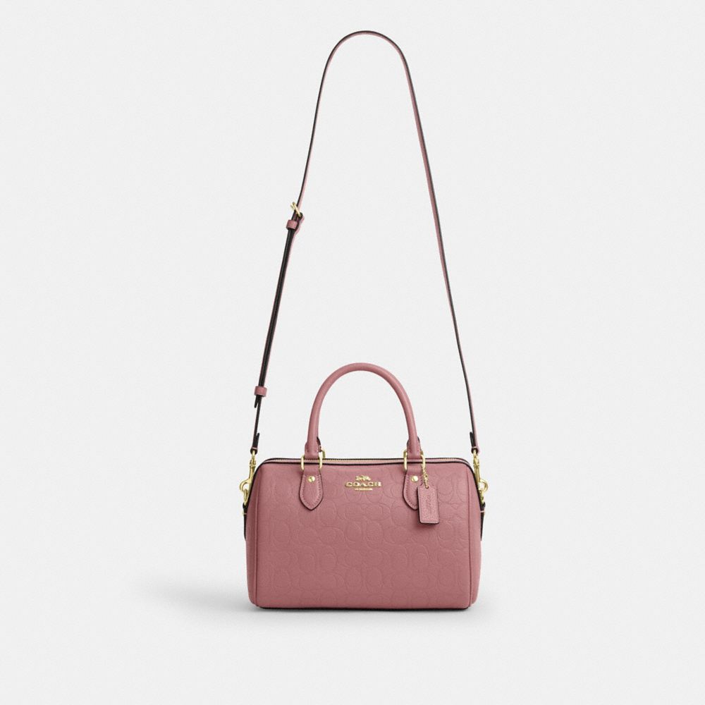 Coach Rowan Satchel Bag In Signature Leather Gold