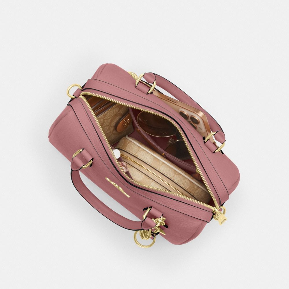 Coach Rowan Satchel Bag In Signature Leather Gold