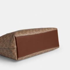 Coach Station Tote Bag In Signature Canvas Gold Tan Brown