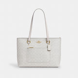 Coach Station Tote Bag In Signature Canvas Gold White Chalk