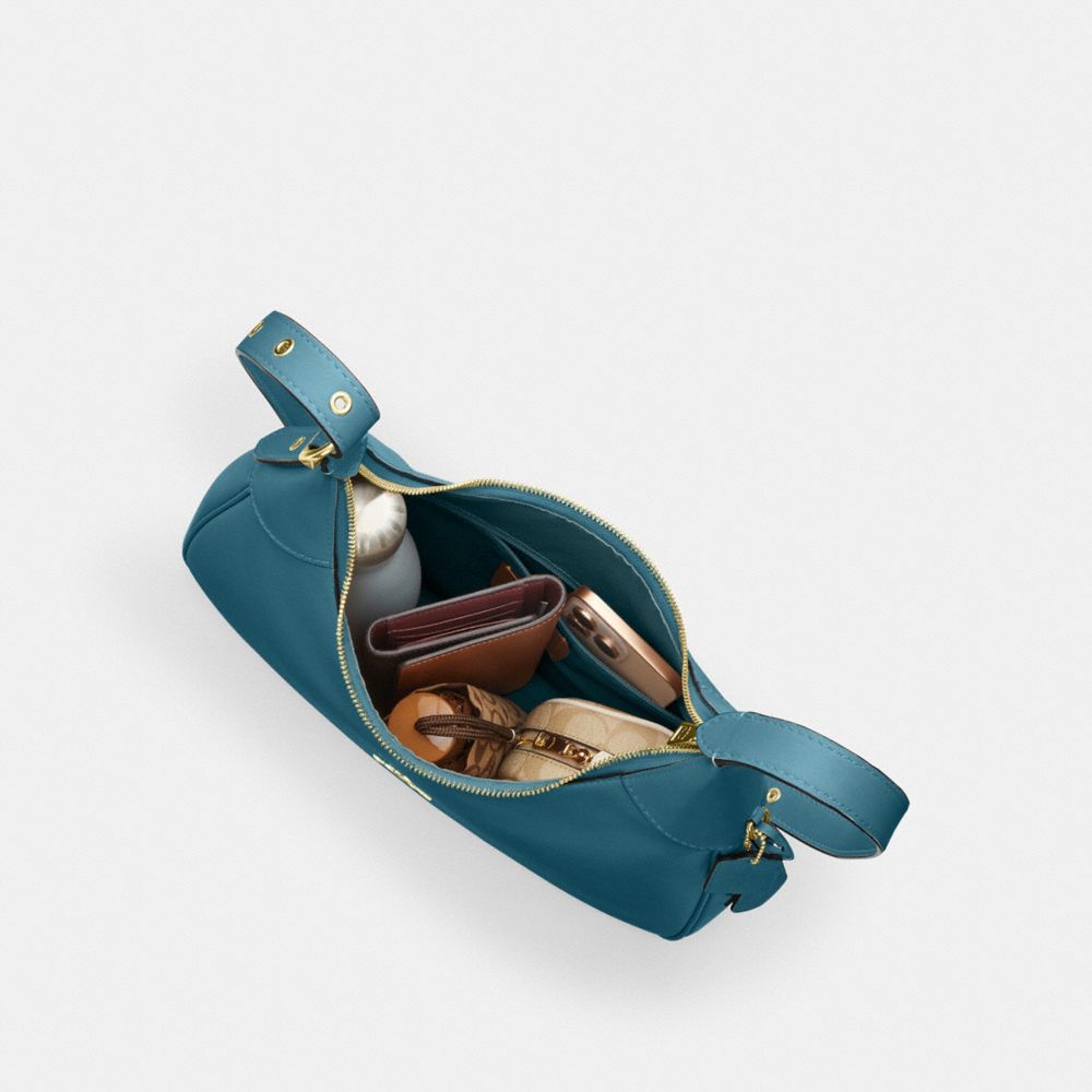 Coach Ella Shoulder Bag Gold Teal Ink