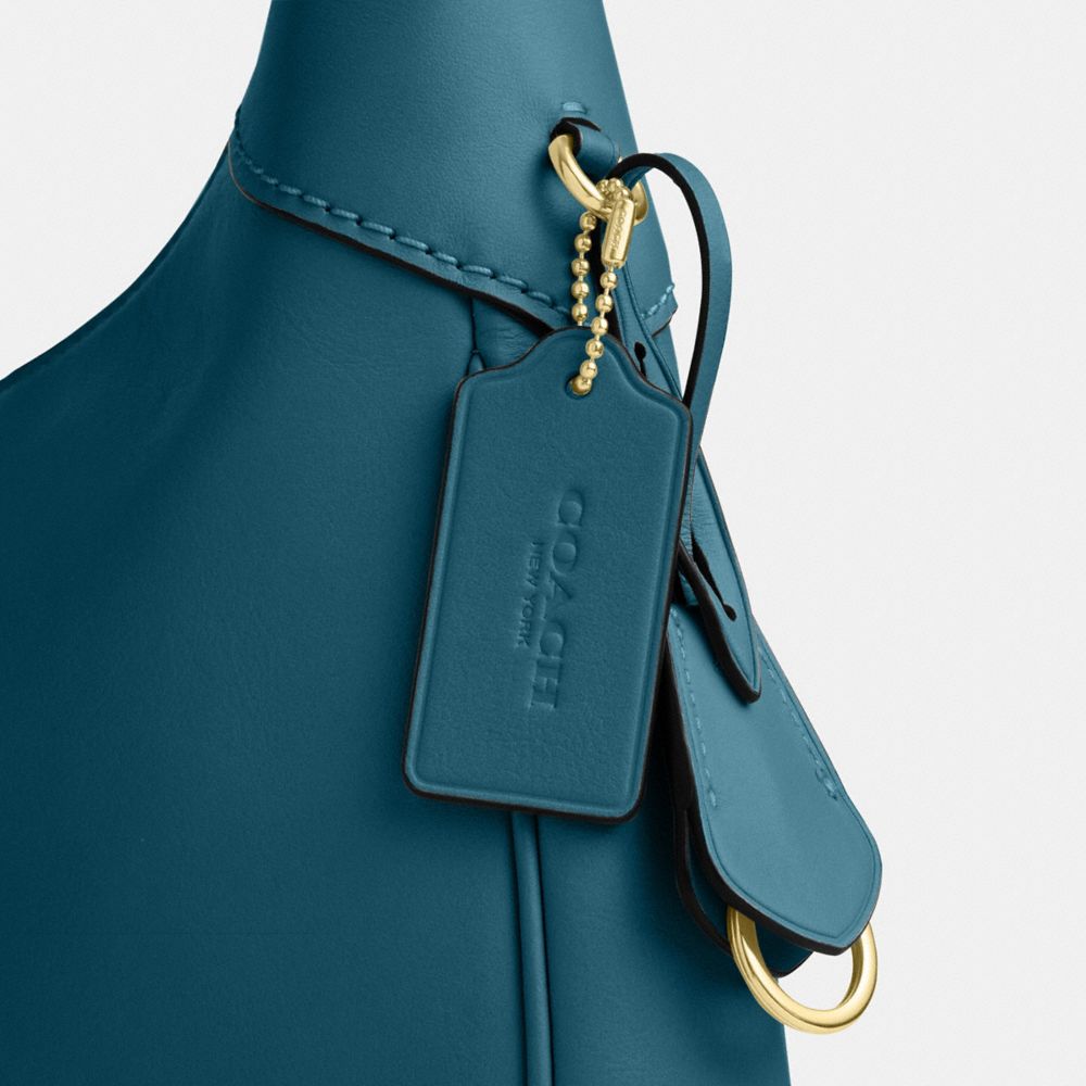 Coach Ella Shoulder Bag Gold Teal Ink