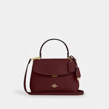 Coach Emory Top Handle Bag Gold Maroon